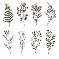 Dvumao Reusable Flower Stencils Set – 8-Piece PET Floral Painting Templates for Walls, Wood, Crafts