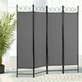 thumbnail image 2 of Room Dividers with 4 Panels Privacy Screen Folding Wall Dividers Room Partitions Dividers for Home Office, Grey, 2 of 7