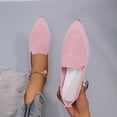thumbnail image 5 of KIJBLAE Women Loafers Breathable Mesh Flat Shoes Solid Slip-On Pointed Toe Ladies Footwear Walking Knitted Shallow Black Sneakers Pink 40, 5 of 5