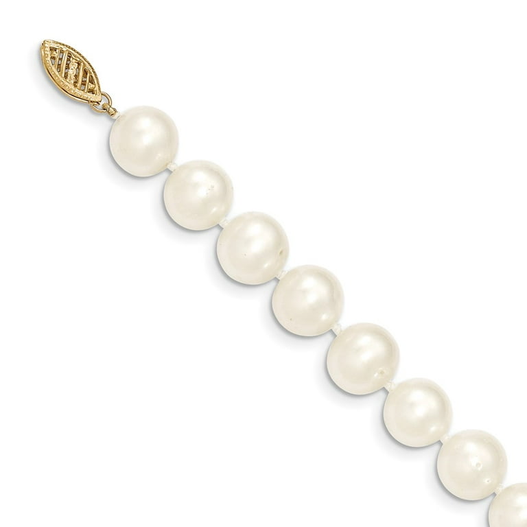 White Freshwater Pearl Choker - 14K Yellow Gold