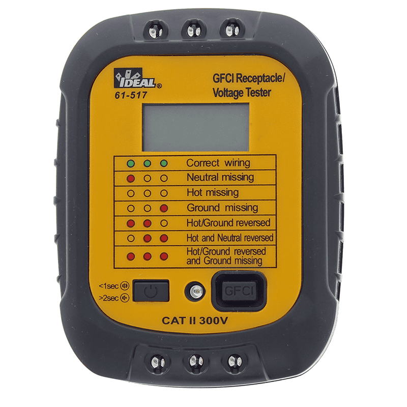 Ideal 61517 120V AC GFCI Receptacle Voltage Tester