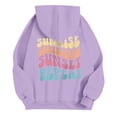 thumbnail image 6 of Women Sweatshirts Women's Casual Hooded Sweatshirt for Daily Campus Outdoor Cozy Pullover Round Neck Long Sleeve Printed Hoodie Suitable for Autumn Winter Light Purple M, 6 of 7