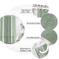 thumbnail image 3 of Vintage Green Striped Bathroom Shower Curtains with 12 Hooks Polyester Waterproof Shower Curtain for Stalls and Bathtubs Farmhouse Modern Stripes Boho Texture Decorative Bathroom Curtain 36x72 Inches, 3 of 9
