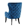 thumbnail image 2 of Linon Salem Full Back Upholstered Dining Chair, 18" Seat Height, Dark Espresso Finish with Blue Fabric, 2 of 3
