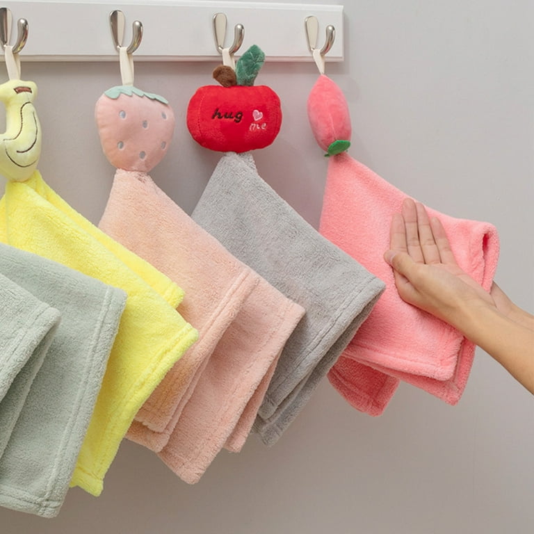 Hand Towel Fruit Cartoon Shaped Coral Fleece Hand Towel, Furniture,  Hungable Towel Small Square Water Absorption Quick Dry Durability Deft and