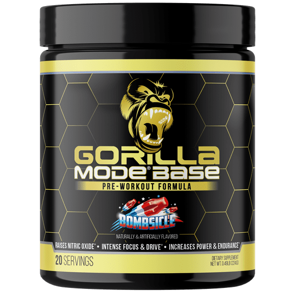 Gorilla Mind Mode Base Pre-Workout Powder, Bombsicle Flavor, 20 Servings