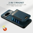 thumbnail image 5 of Dteck 2 in 1 Detachable Wallet Case for Google Pixel 9 Pro XL,Magnetic Leather Case with Removable Card Holder Wallet Compatible with MagSafe Shockproof Kickstand Back Cover,Blue, 5 of 6