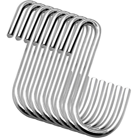 

southwit 20 Pack 4 Inch Heavy Duty S Hooks Silver S Shaped Hooks Hanging Hangers Hooks for Kitchen Bathroom Bedroom and Office: Pan Pot Coat Bag Plants(20 Pack/Silver/Large)