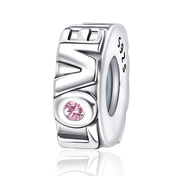 NINGAN S925 Love Script Stopper Charm for Women Moment Charm Bracelet