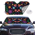 thumbnail image 2 of Balery Colorful Floral2 Windshield Sun Shade, Car Front Window Sunshade Cover ,Automotive Interior Portected Blocks Uv Rays For Car Pickup Truck Suv Accessories- Small, 2 of 7