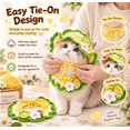 thumbnail image 3 of Cute Handmade Crochet Cat Hat & Collar Set, 6 Styles Fruit Animal Knit Outfit with Adjustable Ties, Pet Costumes, Cat Accessories for Kitten Photo Shoot & Party Dress-up-B, 3 of 7