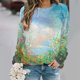 thumbnail image 3 of Nueva camiseta de manga larga con estampado gráfico de pintura al óleo para mujer, camiseta larga de calle con cuello redondo, camiseta holgada Y2k, 3 of 5