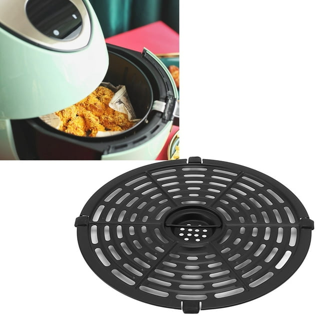Grille de Remplacement pour Friteuse à Air Chaud, Plaque de Cuisson Ronde en Acier Inoxydable 304 avec Poignée, Brosse à Huile, Grille Antiadhésive, Lavable au Lave-Vaisselle