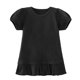 thumbnail image 5 of Blusas y camisas de cuello redondo y manga corta para niños, primavera y verano, color liso, mangas abullonadas, camiseta falbala de manga corta y cuello redondo para niños, top de poliéster para niño, 5 of 8