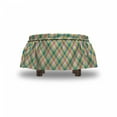 thumbnail image 4 of Abstract Ottoman Cover, Diagonal Squares in Pastel, 2 Piece Slipcover Set with Ruffle Skirt for Square Round Cube Footstool Decorative Home Accent, Standard Size, Multicolor, by Ambesonne, 4 of 5