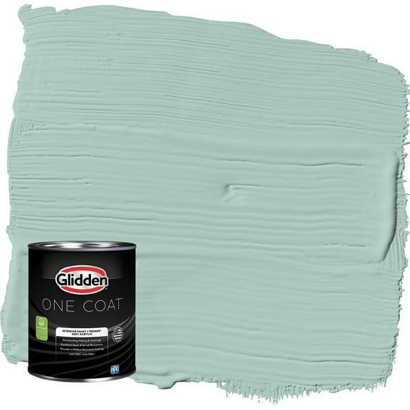 Glidden One Coat Copenhagen / Green Flat Interior Paint with Primer, 1 Quart
