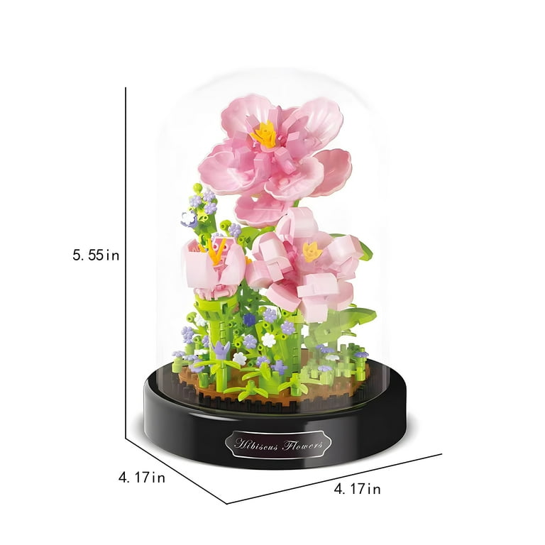 HI-REEKE Flower Micro Mini Building Block Set Hibiscus Bouquet
