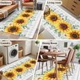 thumbnail image 5 of 3'x5' Rug for Living Room Bedroom, Sunflower Washable Area Rugs Non-Slip Carpet Mats, Yellow Floral Grey Plaid Eucalyptus Leaves Indoor Low Pile Area Rug Runner for Kitchen, Mudroom, 5 of 8