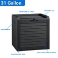thumbnail image 4 of Louvered Large Deck Box, 31 Gallon Resin Outdoor Storage Box for Patio Furniture, Garden Tools and Pool Supplies, Lockable Recessed Lid and Side Handles, Waterproof and UV Resistant, Black, 4 of 6