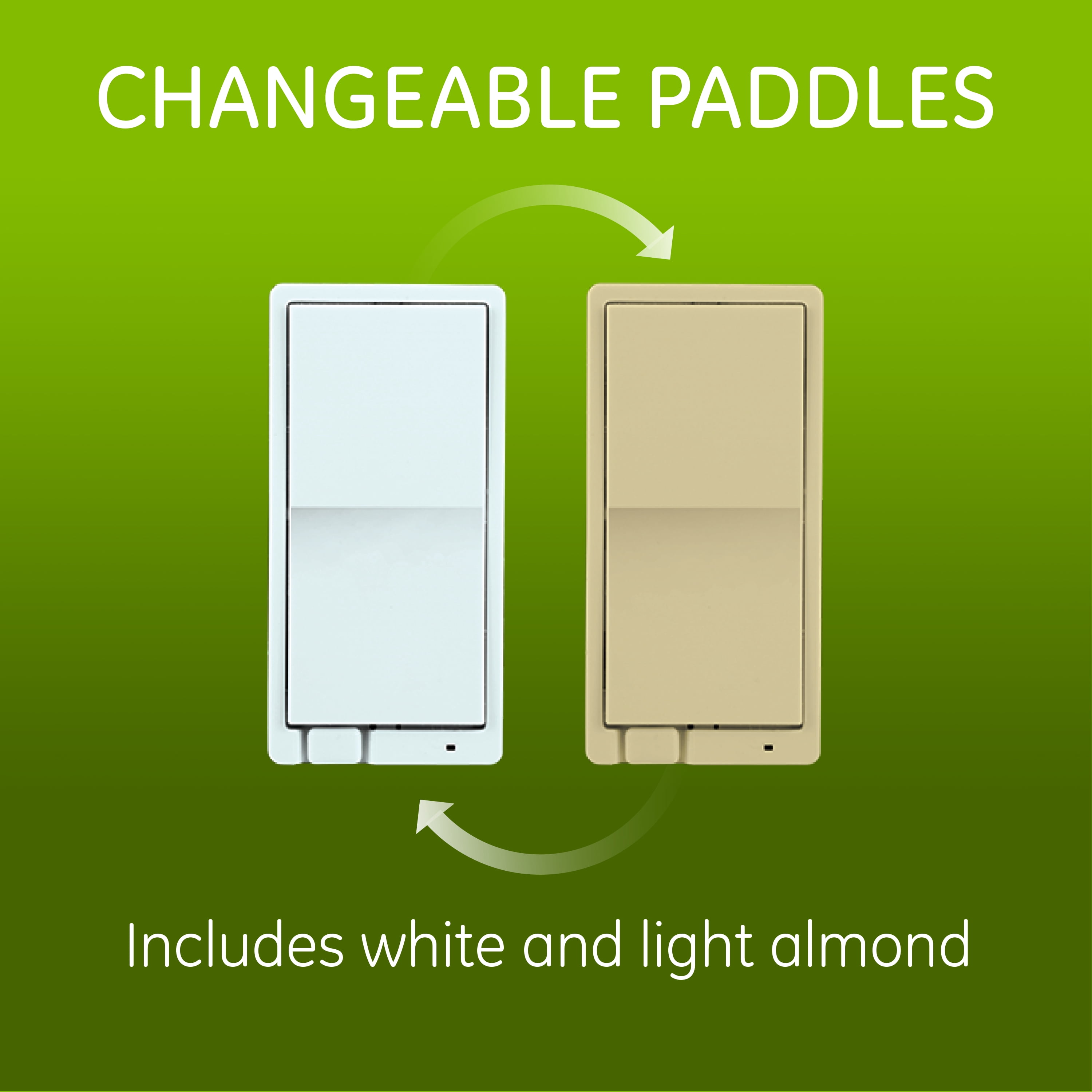 GE Enbrighten Z-Wave Plus Smart Light Switch 2-pack, 49156, White and Light Almond