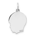 thumbnail image 3 of 14k White Gold Plain Medium.018 Depth Facing Right Engravable Boy Charm XWM53/18, 3 of 3