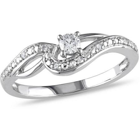 Miabella 1/7 Carat T.W. Diamond 10kt White Gold Infinity Engagement Ring