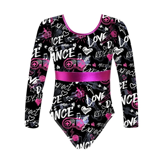 YEAHDOR Girls One-Piece Cartoon Print Swimsuit Long Sleeve High Cut Swimming Bodysuit Swimwear