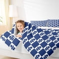 thumbnail image 4 of Feelyou Teen Santa Claus Bedding Comforter Set, Princess Blue Plaid Checkered Twin Comforter Sets, Merry Christmas Reversible Bedding Set, Breathable Home Decor, 2-Piece, 4 of 8