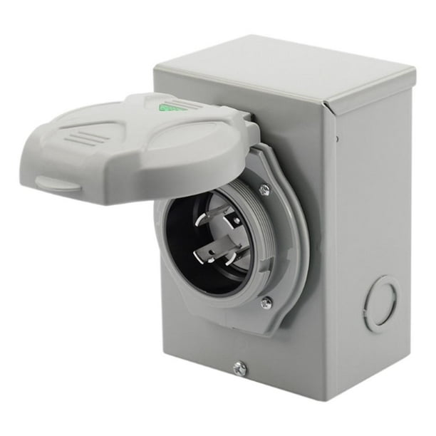 RV Power Outlet Box, 125 Enclosed Lockable RV Outdoor Electrical