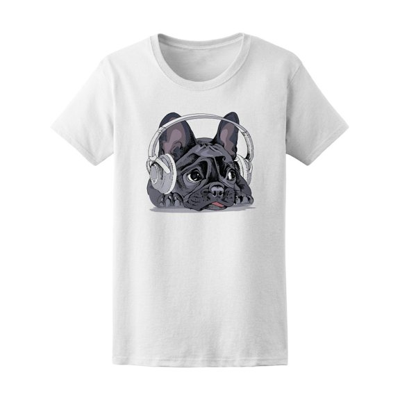 French Bulldog Headphones Tee Women's -Image by Shutterstock
