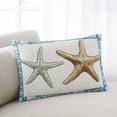 thumbnail image 2 of Blue Beige Coastal Beach Throw Pillow Cover 16 x 24 Inch Decorative Pillow Cover Summer Vintage Starfish Lumbar Pillowcase Seasonal Rectangle Cushion Case for Couch Sofa Bed Living Room, 2 of 7