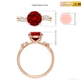thumbnail image 5 of ANGARA Lab Grown 2.1 Ct Nature Inspired Round Ruby Side Stone Engagement Ring for Women in 14K Rose Gold (Size-8mm) | July Birthstone, Anniversary, Jewelry Gift for Women | Lab-Grown Ruby Ring, 5 of 8
