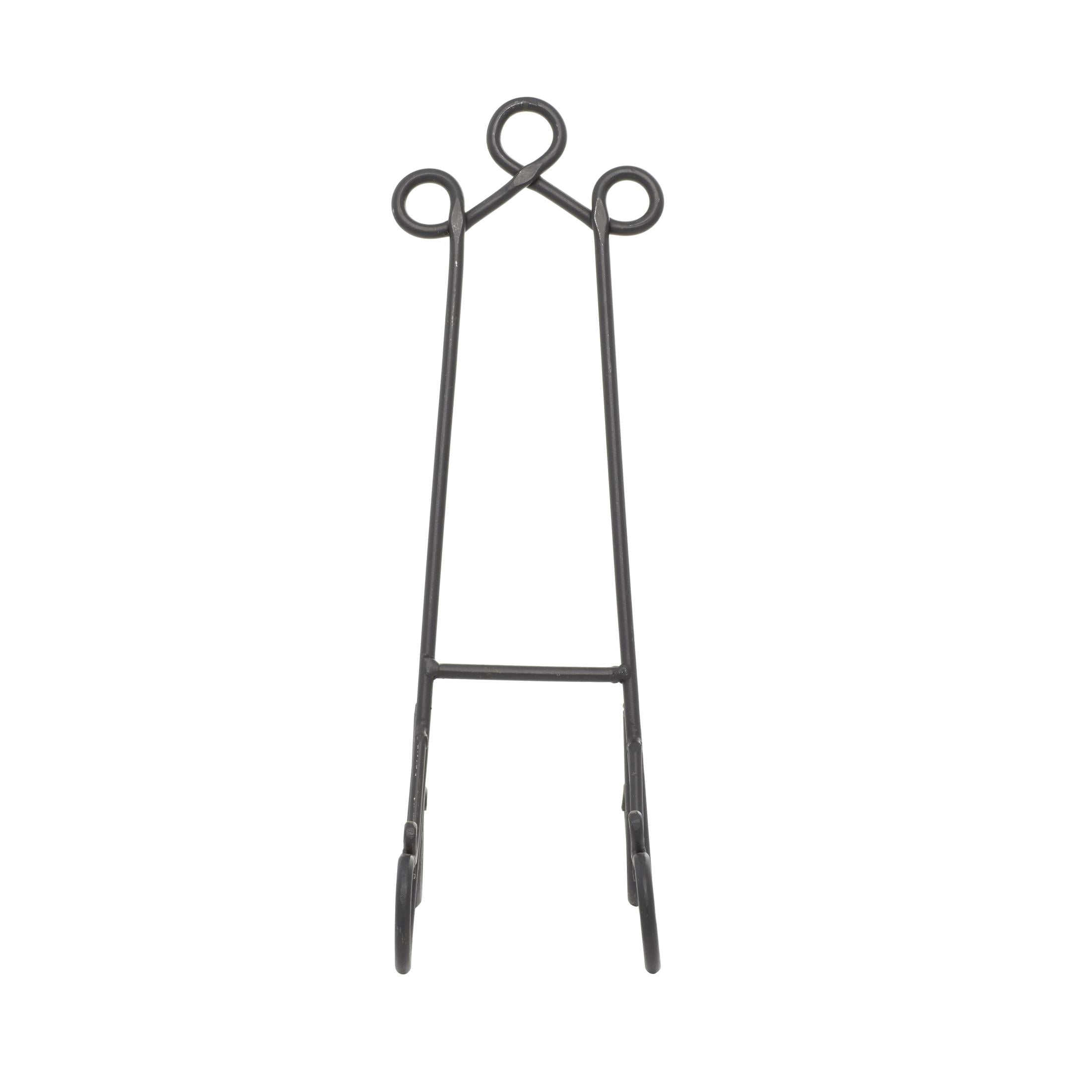 DecMode 6" x 18" Black Metal Tabletop Arched Scroll Easel, 1-Piece