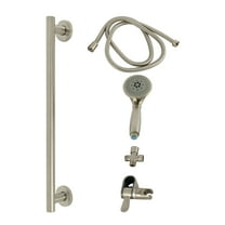 Kingston Brass KAK2528D Made to Match Shower System with Slide/Grab Bar and Hand Shower, Brushed Nickel