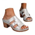 thumbnail image 3 of DAFEI Women Summer Sandals Women's Retro Chunky Heel Open Toe Sandals Summer Platform Openwork Soft Sole Comfortable Sandals, 3 of 8