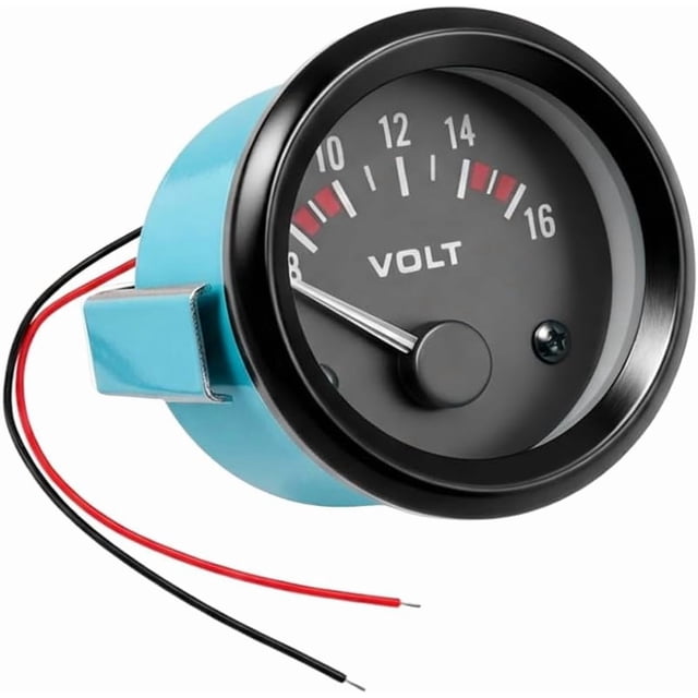 2" 52MM DC12V Car Voltage Gauge Meter, 8-16V Pointer LED Electrical Vehicle Voltmeter Gauge, Automotive Power Volt Meter Replacement, Universal for SUV Automobile Truck -