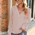 thumbnail image 3 of Camisas informales con cuello en V para mujer, camisas holgadas de punto de manga larga con estilo en forma de rombo para otoño e invierno, 3 of 7