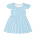 thumbnail image 1 of Toimothcn Baby Girls Dresses Ruffled Sleeve Solid Color Pleated Dress Soft Breathable Summer Dresses Comfy Girls Sundress, 1 of 5