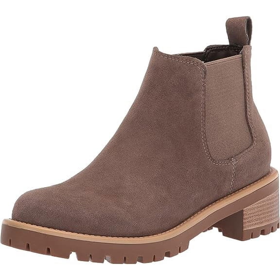 Blondo Mayes Dark Taupe Suede Waterproof Rounded Toe Pull On Fashion Ankle Boots (DK Taupe, 6)