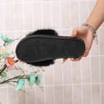 thumbnail image 4 of uublik Women's Fuzzy Slippers Cute Bow House Slippers for Women Soft Cozy Indoor Outdoor Lightweight House Shoes, Black, 4 of 7