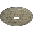 thumbnail image 3 of Ekena Millwork 23 5/8"OD x 4"ID x 1 1/2"P Rose and Ribbon Ceiling Medallion (Fits Canopies up to 4"), Hand-Painted Castle Stone Crackle, 3 of 5