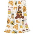 thumbnail image 2 of Bingfone Cute Bee Honey Jar Hive Bear Print Flannel Fleece Blanket Throw Blanket For Bed,Sofa,Couch,Travel,Camping(80"X60"), 2 of 9