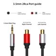 thumbnail image 3 of Audio Cable, EMI Against Subwoofer Stereo Audio Cable, Stereo Jack RFI Resistance for A TV, AV Receiver TV/ Radio/ Computer 0./11.8in, 3 of 7