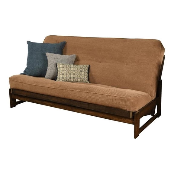 Full Fabric Futon Mattress in Marmont Brown Mocha-Frame Not Included