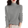 thumbnail image 3 of ManxiVoo Women's Loose Knit Sweater With Raglan Sleeves and Round Neck for Everyday Comfort Fall Winter Casual Pullover Soft Yarn Relaxed Fit M Size Dark Gray, 3 of 9