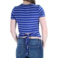 thumbnail image 2 of KENSIE $45 Womens New 1562 Blue White Striped Tie Short Sleeve Top M B+B, 2 of 2