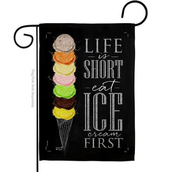 Angeleno Heritage G135279-BO Eat Ice Cream First Food Sweet 13 x 18.5 in. Double-Sided Decorative Vertical Garden Flags for House Decoration Banner Yard Gift