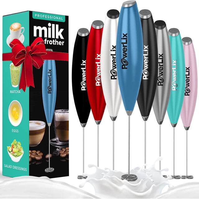 Espumador de Leche Eléctrico Portátil Batidor de Espuma a Batería Café Azul PowerLix