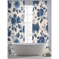 thumbnail image 5 of Navy Blue Floral Sheer Curtains 84 Inch Length 2 Panels Set, Rustic Spring Flower Blossom Voile Window Treatment Rod Pocket Curtains Sheers Drapes for Bedroom/Living Room/Kitchen 52"x84"x2, 5 of 7