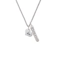 thumbnail image 2 of Delight Jewelry Silvertone Small ''Mom'' Heart with Clear Crystal Silvertone Fearless Bar Charm Necklace, 23", 2 of 4